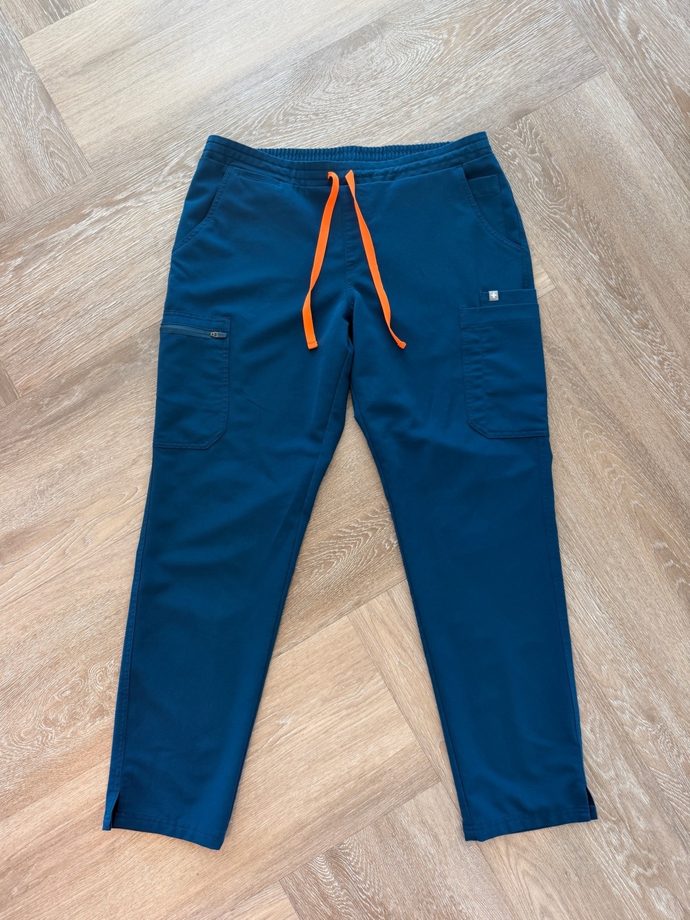 FIGS Technical Collection Teal and Orange Drawstring Livingston Scrub Pants